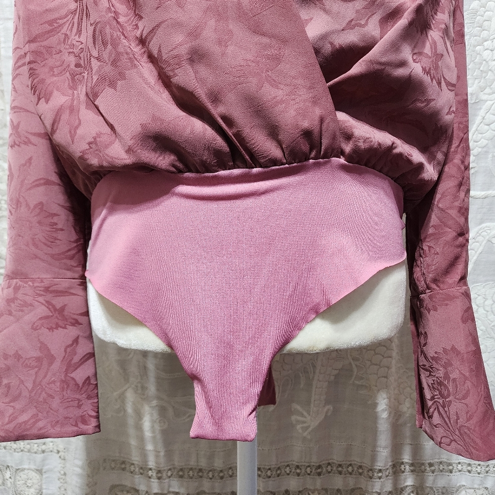 Favorite Daughter Floral Wrap Blouse in Dusty Rose - Picture 4 of 6